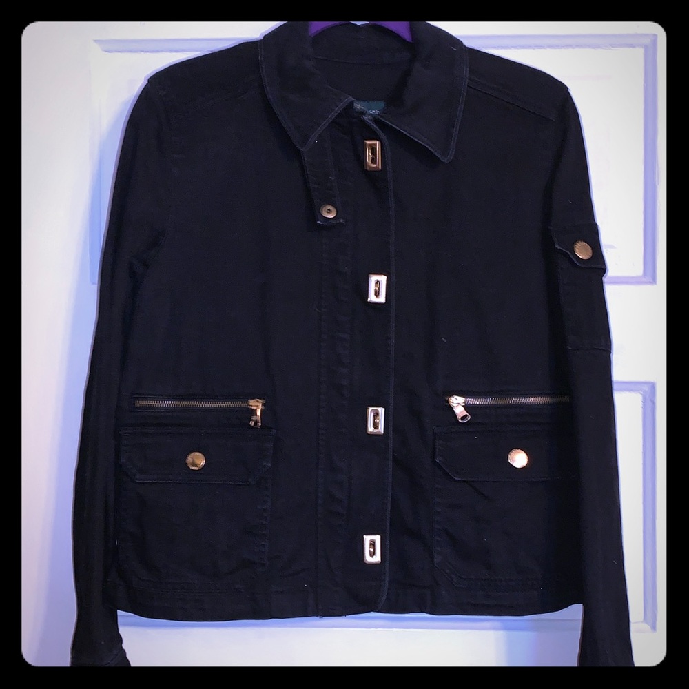 Ralph Lauren Black Denim Jacket-Size Large. EUC.